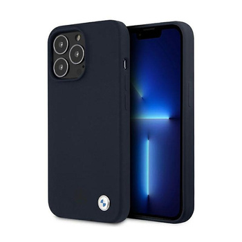 BMW Silicone Signature Logo Case pour iPhone 13 Pro Max (bleu foncé)