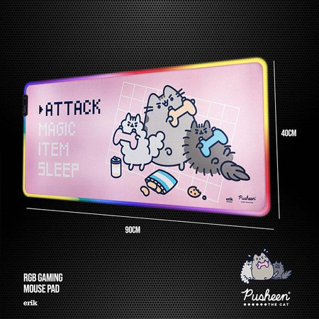 Pusheen - LED herní/pracovní podložka XXL (90 x 40 cm)