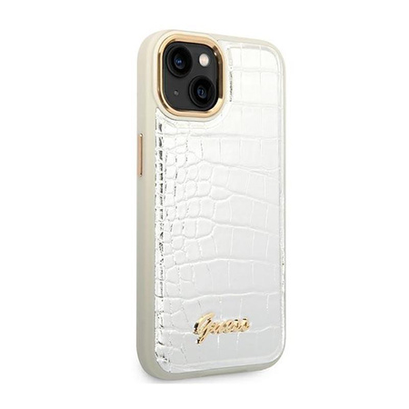 Guess Kroko Kollektion - iPhone 14 Tasche (silber)