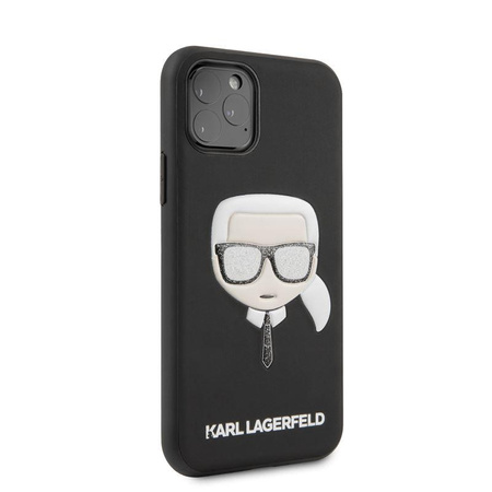 Karl Lagerfeld Iconic Embossed Glitter Case - iPhone 11 Pro Case (Black)