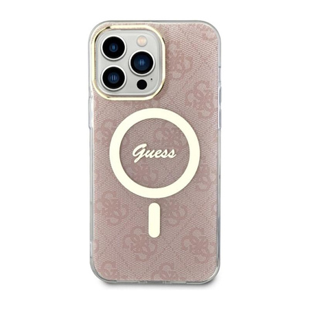 Guess 4G MagSafe - pouzdro pro iPhone 14 Pro Max (růžové)