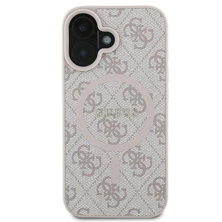Guess 4G Ring Classic Logo MagSafe - pouzdro pro iPhone 16 Plus (růžové)