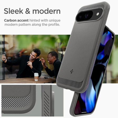 Spigen Rugged Armor - Hülle für Google Pixel 9 / 9 Pro (Marble Grey)