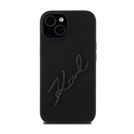 Karl Lagerfeld Silicone Karl Script - iPhone 15 Hülle (Schwarz)