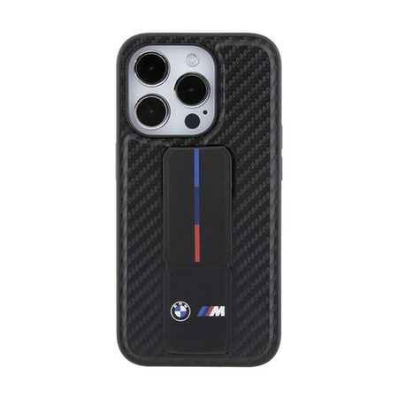 BMW Grip Stand Smooth & Carbon - iPhone 15 Pro Case (black)