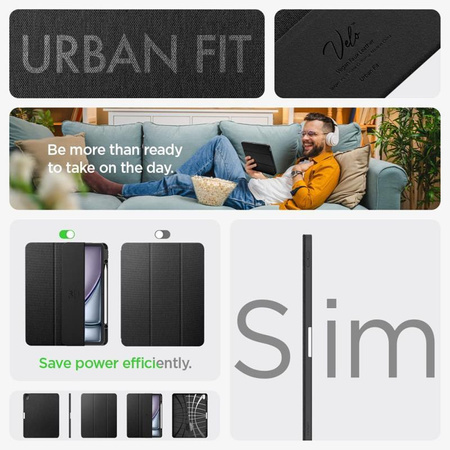 Spigen Urban Fit - pouzdro pro iPad Air 13" M3 (2025) / M2 (2024) (černé)