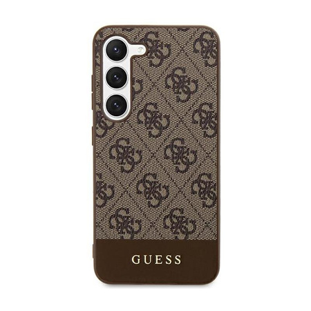 Guess 4G Bottom Stripe Metal Logo Collection - Samsung Galaxy S24+ Tasche (braun)
