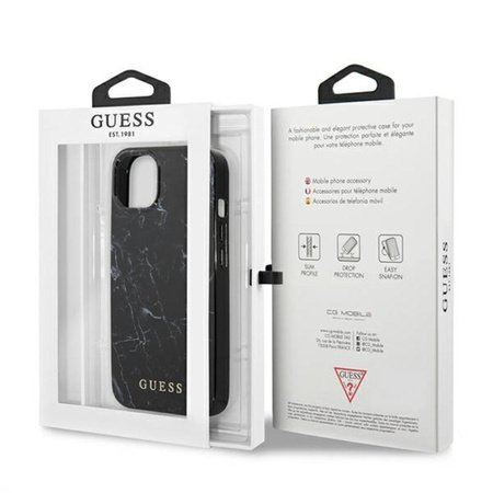 Guess Marble - Coque pour iPhone 13 (noir)