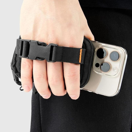 Spigen Snap Zip MagFit Pouch - Kompaktní taška / Magnetický organizér MagSafe (Black)