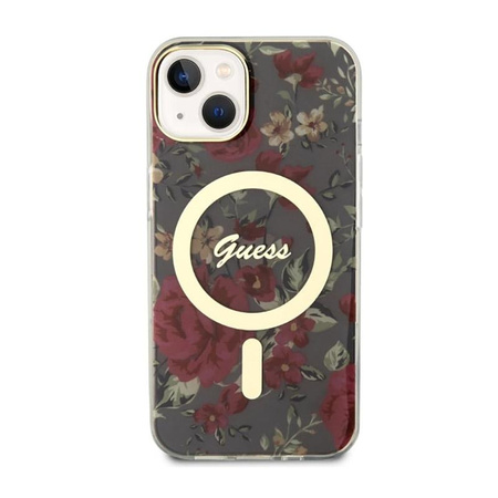 Guess Flower MagSafe - Case for iPhone 14 (Green)