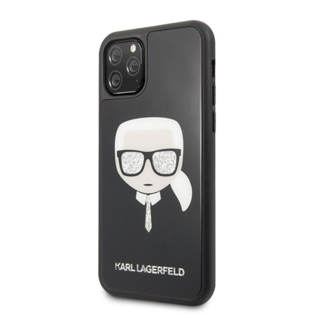 Karl Lagerfeld Double Layers Glitter Head - iPhone 11 Pro Tasche (Schwarz)