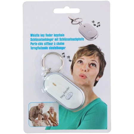 Grundig - Porte-clés avec localisateur de sifflet (blanc)