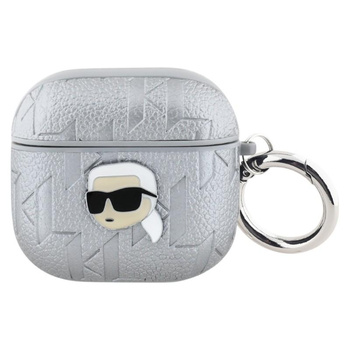 Karl Lagerfeld Monogram Karl Head - pouzdro na AirPods 4 (stříbrné)