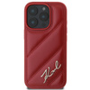 Karl Lagerfeld Quilted Signature - Coque iPhone 16 Pro (rouge)