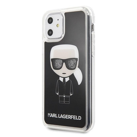Karl Lagerfeld Iconic Glitter - pouzdro pro iPhone 11 (černé)