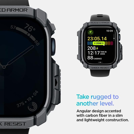 Spigen Rugged Armor - Pouzdro pro Apple Watch 10 46 mm (Tmavě šedé)