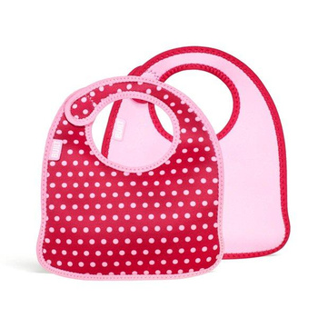 BUILT Mess Mate - 2 baby bibs (Baby Pink Mini Dots)