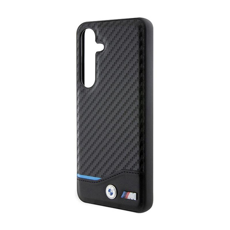 BMW Leather Carbon Blue Line - Case for Samsung Galaxy S24 (black)