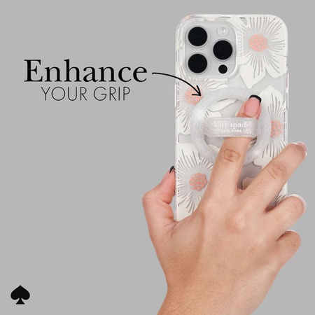 Kate Spade New York Magnetic Loop Grip - MagSafe finger holder (The Sparkle Silver)