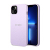 Guess Saffiano Metal Logo Stripes - Coque iPhone 14 Plus (lilas)