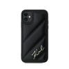 Karl Lagerfeld Diagonale gesteppte Schrift - iPhone 11 Tasche (schwarz)