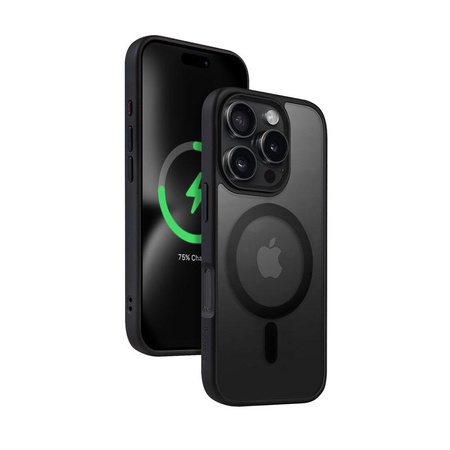 Crong Hybrid Frost MAG Cover - Case with MagSafe for iPhone 16 Pro Max (Black)