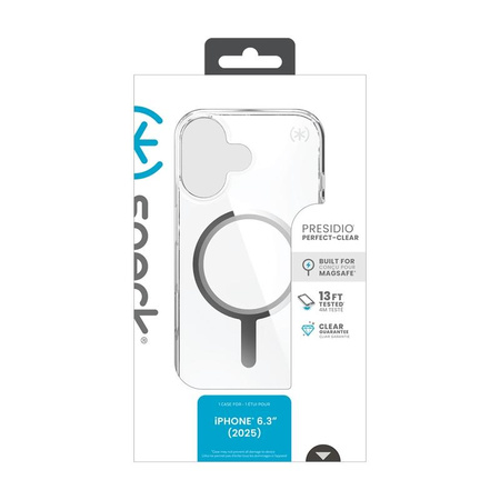 Speck Presidio Perfect Clear MagSafe - iPhone 17 Case (Clear / Silver)