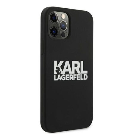 Karl Lagerfeld Silicone Stack Logo - pouzdro pro iPhone 12 / iPhone 12 Pro (černé)