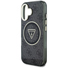 Guess IML Metal Glitter 4G Circle Triangle MagSafe - étui pour iPhone 16 (noir)