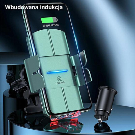 USAMS US-CD133 - Autohalterung mit kabelloser 10-W-Ladung (schwarz)