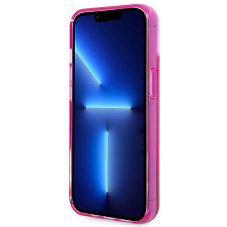 Karl Lagerfeld Liquid Glitter Translucent Elongated Logo Case – Etui iPhone 14 (różowy)