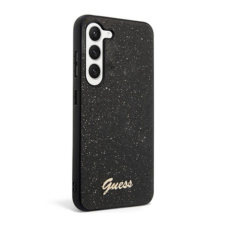 Guess Glitter Flakes Metal Logo Case - Samsung Galaxy S23 Case (black)
