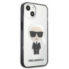 Karl Lagerfeld Ikonik Karl - iPhone 13 mini Tasche (Transparent / Schwarzer Rahmen)
