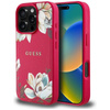 Guess Grained Flower Pattern MagSafe - étui pour iPhone 16 Pro Max (fuchsia)