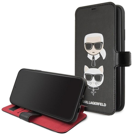 Karl Lagerfeld Booktype - iPhone 11 Pro Max tok kártyazsebekkel (fekete)