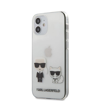 Karl Lagerfeld Ikonik & Choupette - pouzdro pro iPhone 12 Mini (průhledné)