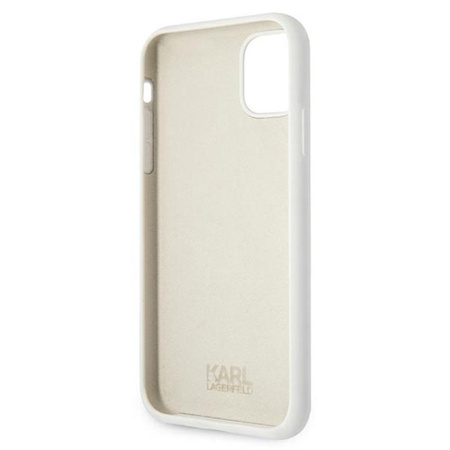 Karl Lagerfeld Silicone Stack Logo - pouzdro pro iPhone 11 (bílé)