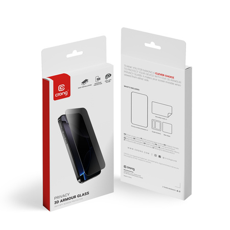 Crong Privacy 3D páncélüveg - Edzett adatvédelmi üveg iPhone Airhez