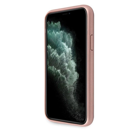Guess Saffiano 4G Circle Logo - iPhone 11 Pro Max tok (rózsaszín)