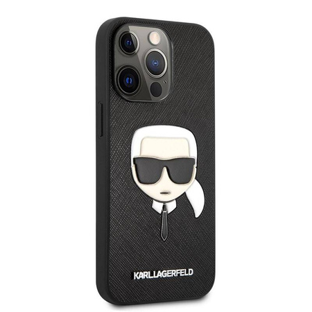 Karl Lagerfeld Saffiano Ikonik Karl`s Head - Etui iPhone 13 Pro (czarny)