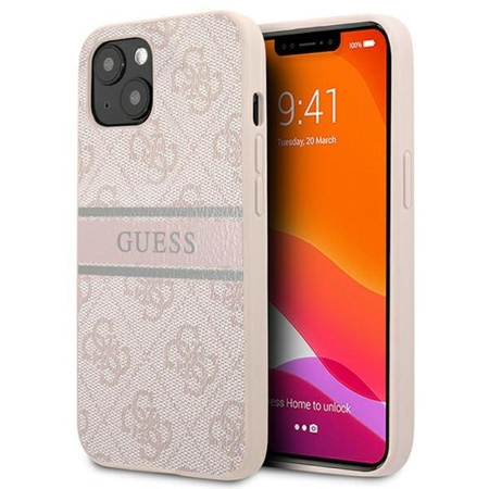 Guess 4G Printed Stripe - Coque pour iPhone 13 Mini (rose)