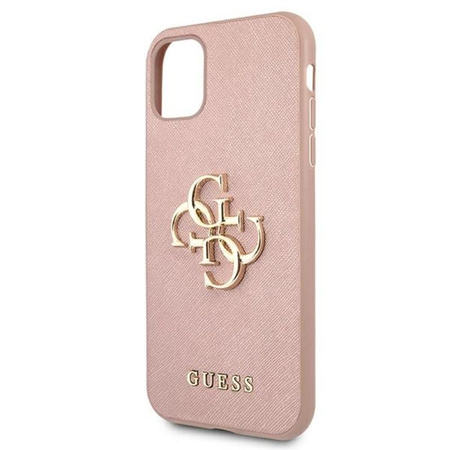 Pouzdro Guess Saffiano 4G Big Metal Logo - iPhone 11 (růžové)