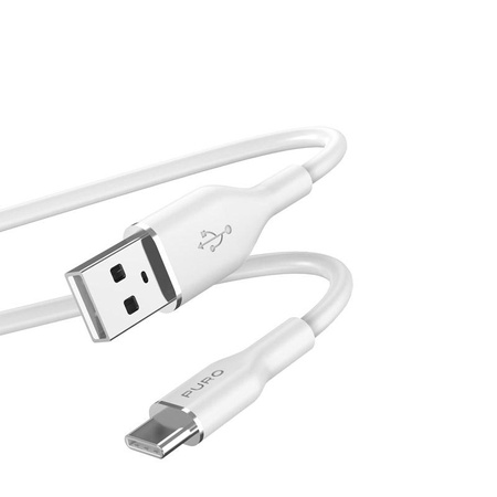 PURO ICON Soft Cable - USB-A to USB-C cable 1.5 m (White)