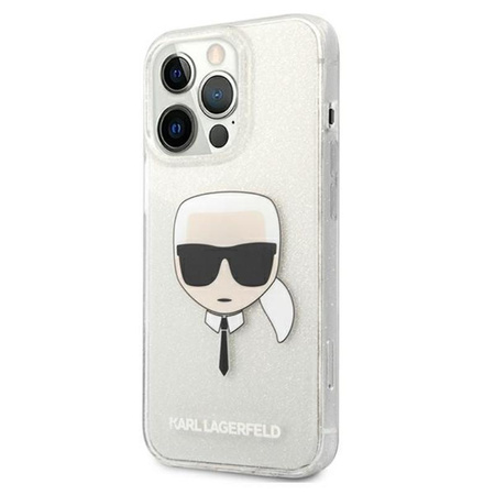 Karl Lagerfeld Karl's Head Glitter - iPhone 13 Pro Max Case (silver)