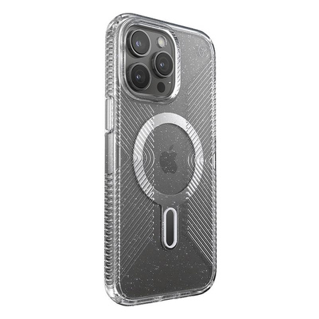 Speck Presidio Lux Grip ClickLock & Magsafe - Etui iPhone 15 Pro Max (Clear / Chrome Finish / Serene Silver)