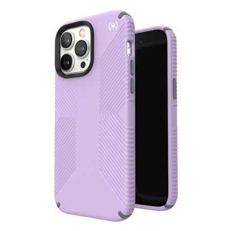 Speck Presidio2 Grip - Anti-slip case for iPhone 14 Pro Max (Spring Purple / Cloudygrey / White)