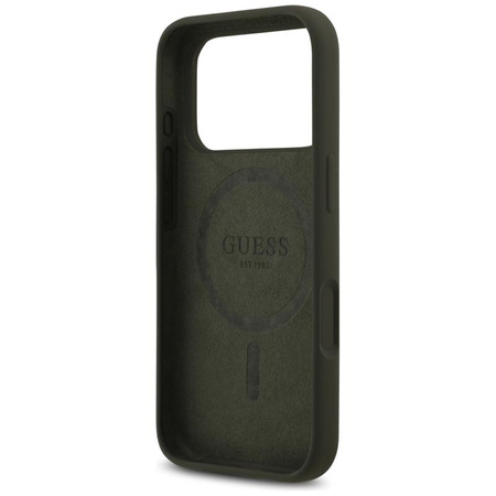 ETUI DO IPHONE 17 PRO do MAGSAFE GUESS SILIKONOWE Z MIKROFIBRĄ ZIELONE CASE