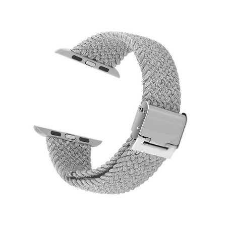 Crong Wave Band - Geflochtenes Armband für Apple Watch 44/45/46/49 mm (hellgrau)