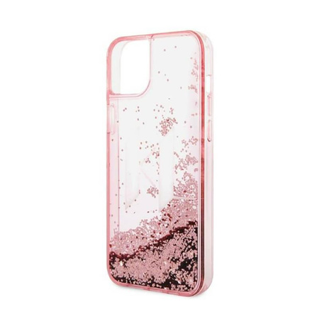 Karl Lagerfeld Liquid Glitter Big Logo Tasche - iPhone 14 Plus Tasche (rosa)