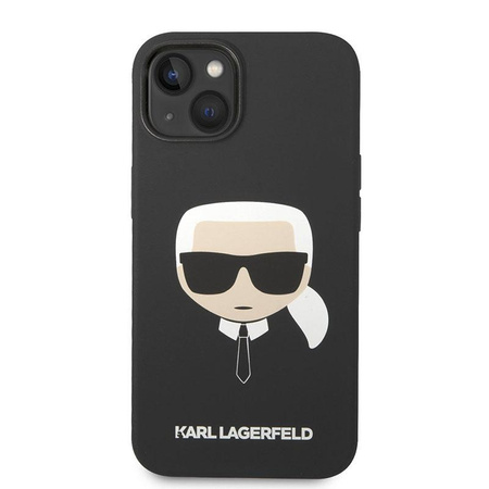Karl Lagerfeld Silikon Ikonik Karl's Head MagSafe - Hülle für iPhone 14 Plus (Schwarz)